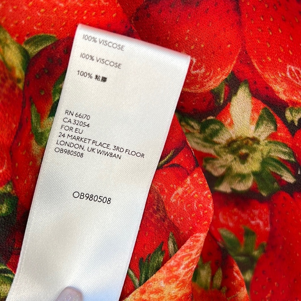 Anthropologie Strawberry Ruffle Top - Picture 5 of 7